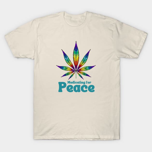 Peace-Weed Leaf-Meditation T-Shirt by NatureDzines